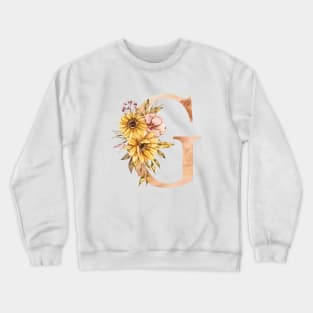 Watercolor sunflower bouquet monogram letter G Crewneck Sweatshirt